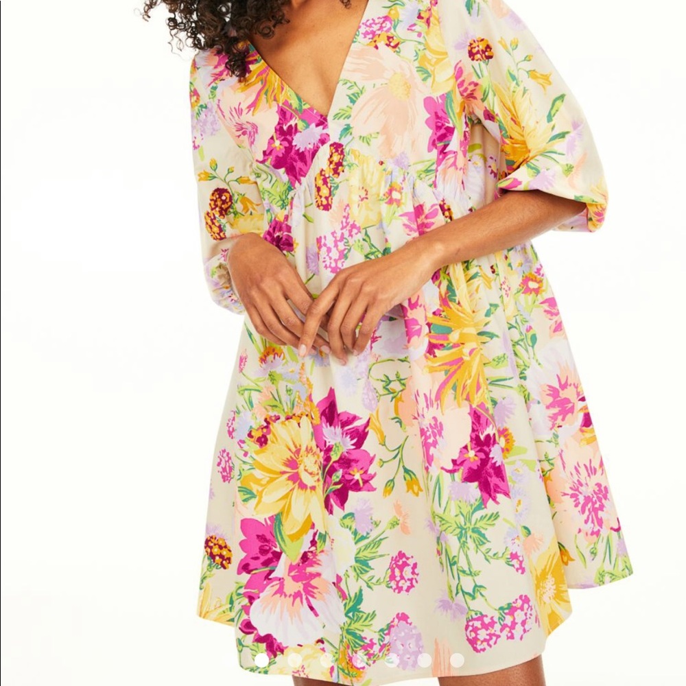 H&m balloon sleeved floral dress
